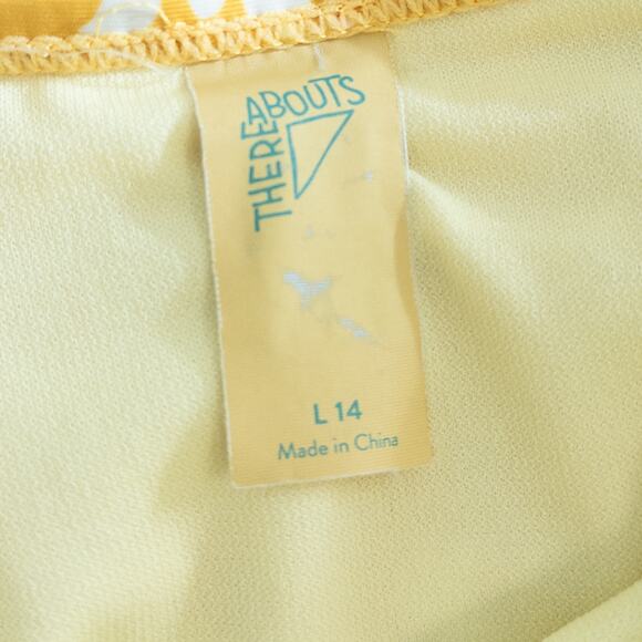 Yellow Floral One Piece Swimsuit with Bow Back Cutout - Girls Large - Picture 5 of 5